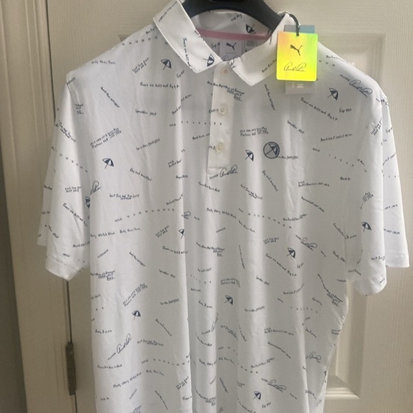 White Arnold Palmer Puma Golf polo crazy soft fabric! - Picture 2 of 12